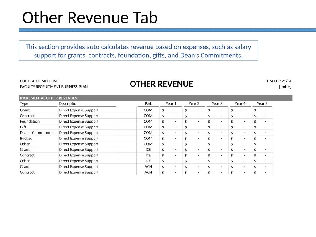 JFR Faculty Hire Business Plan Template Training - slide 13 of 34