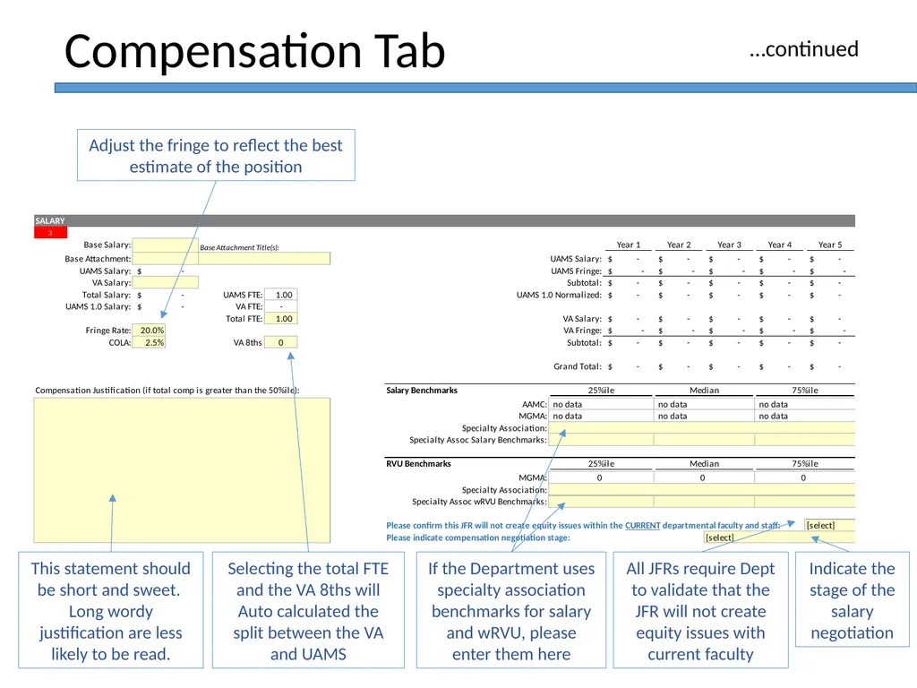 JFR Faculty Hire Business Plan Template Training - slide 7 of 34