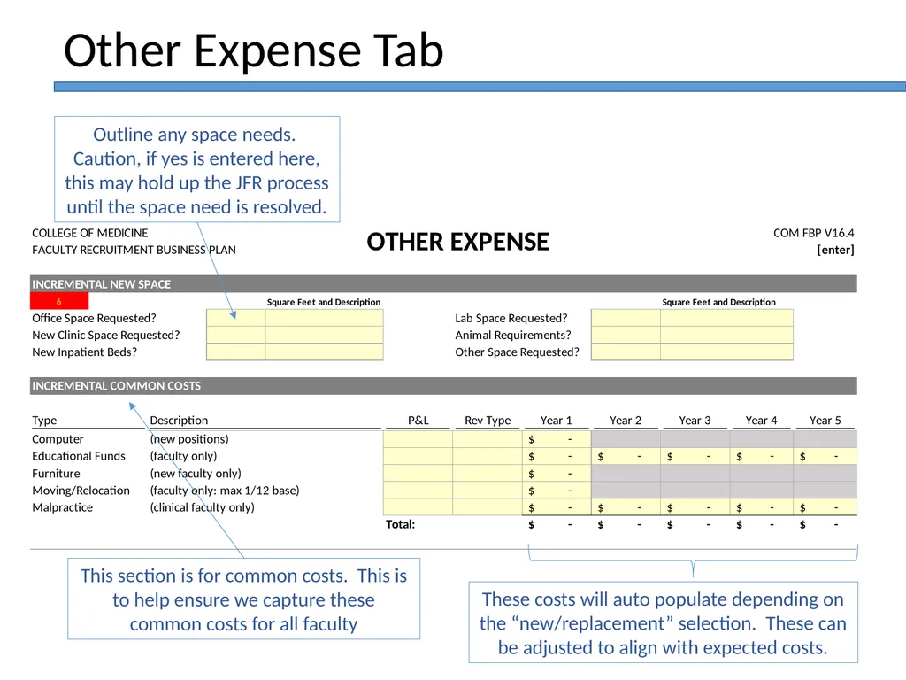JFR Faculty Hire Business Plan Template Training - slide 11 of 34