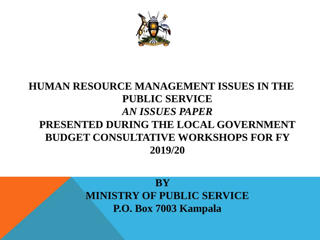 HUMAN RESOURCE MANAGEMENT ISSUES IN THE PUBLIC - slide 1 of 21