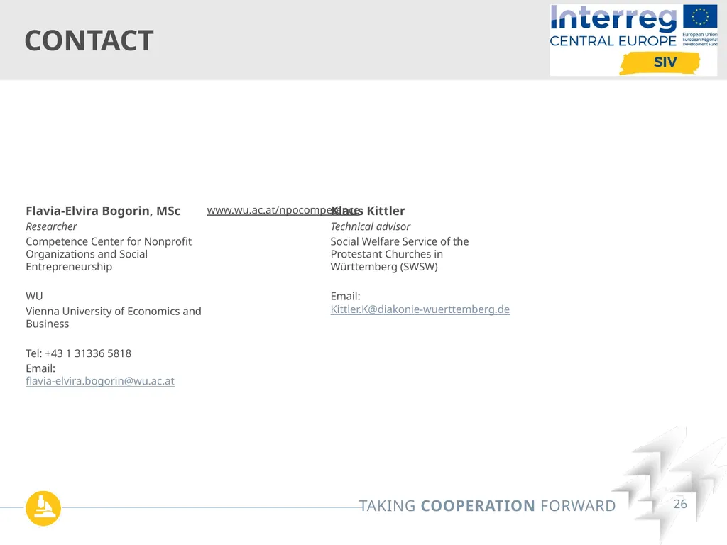 Interreg SIV Webinar Series Online| May 12th 2022 - slide 26 of 26