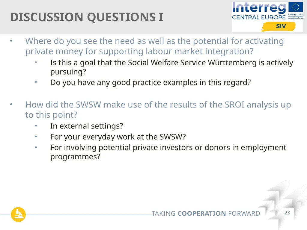 Interreg SIV Webinar Series Online| May 12th 2022 - slide 23 of 26