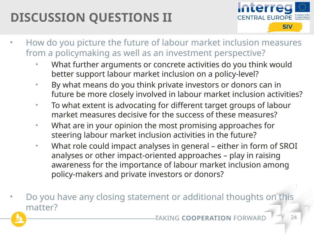 Interreg SIV Webinar Series Online| May 12th 2022 - slide 24 of 26