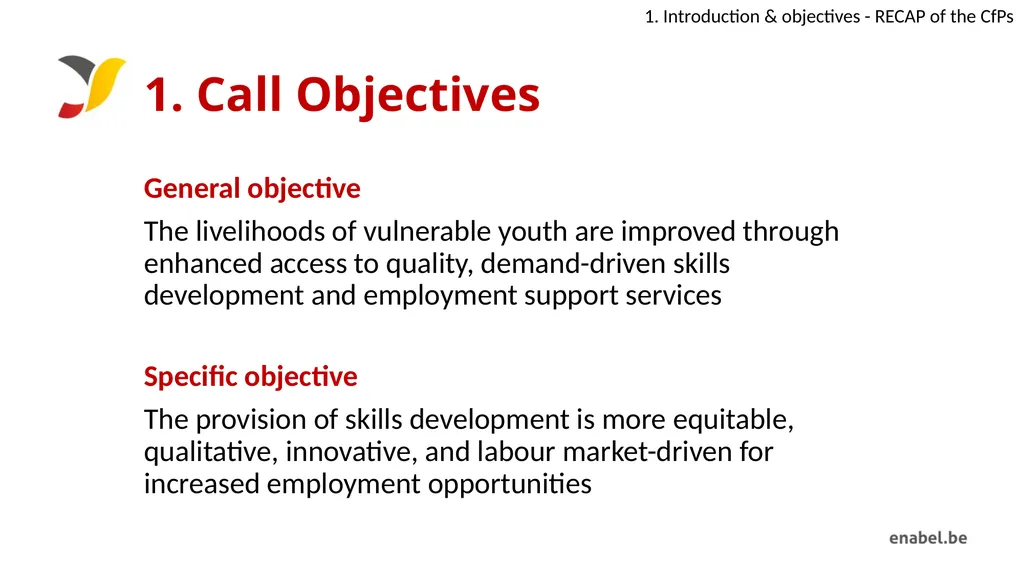 Call For Proposals Skills development for - slide 5 of 47