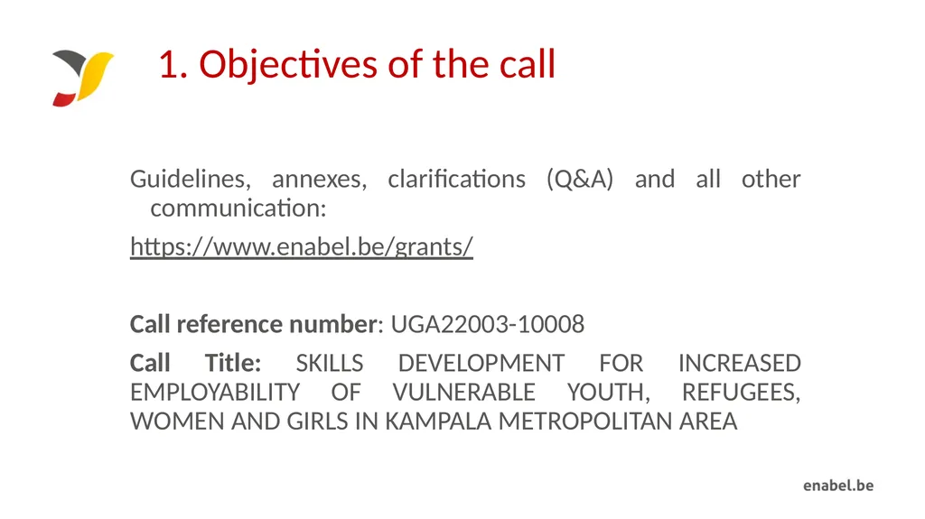 Call For Proposals Skills development for - slide 4 of 47