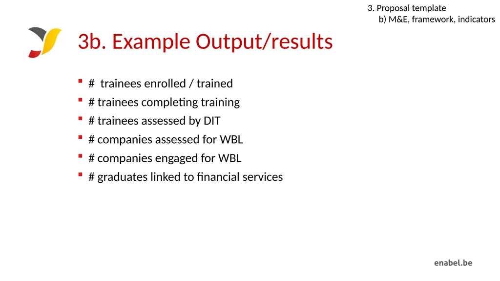 Call For Proposals Skills development for - slide 25 of 47