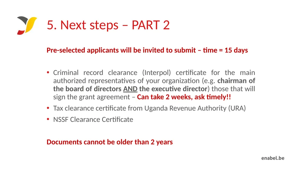 Call For Proposals Skills development for - slide 45 of 47