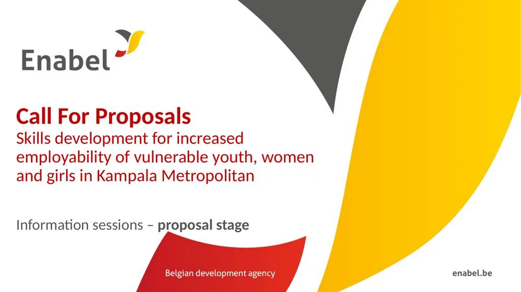 Call For Proposals Skills development for - slide 1 of 47