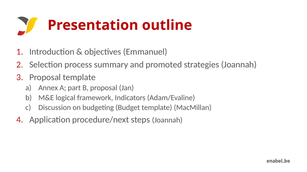 Call For Proposals Skills development for - slide 2 of 47