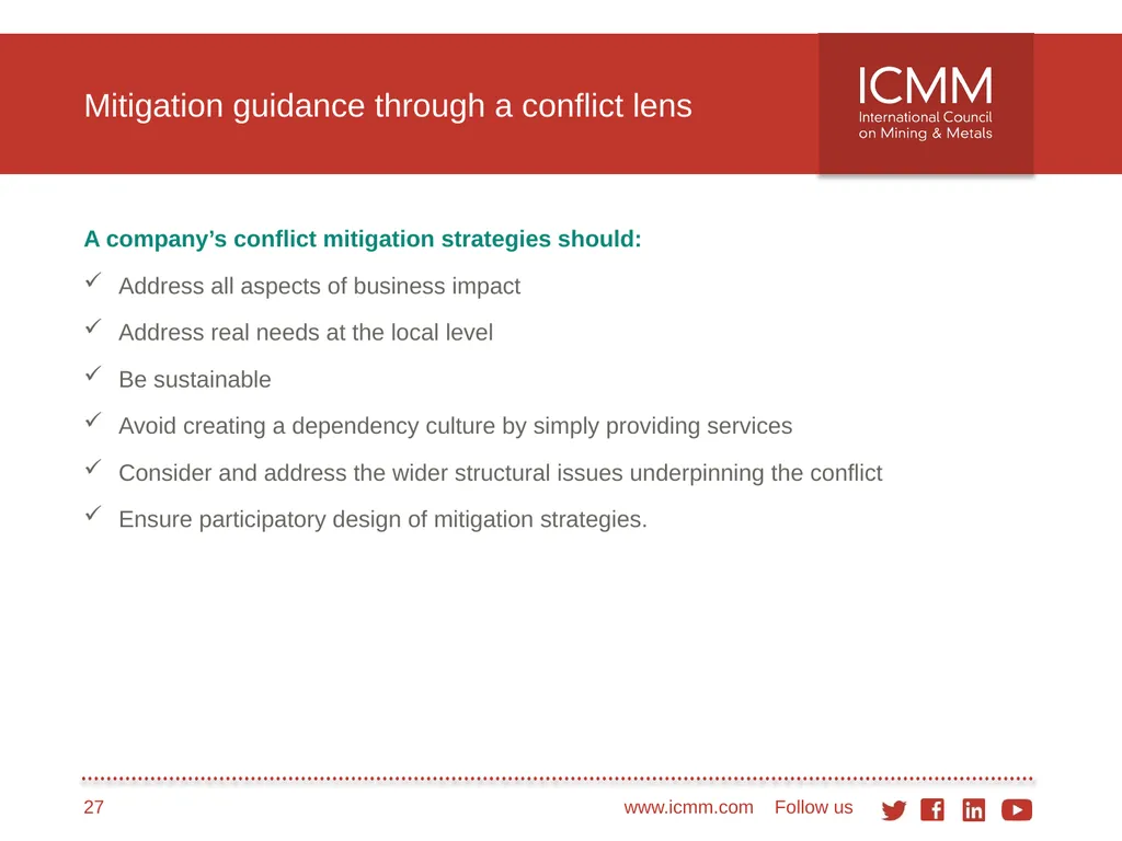 Developing a conflict-sensitive business approach - slide 27 of 33