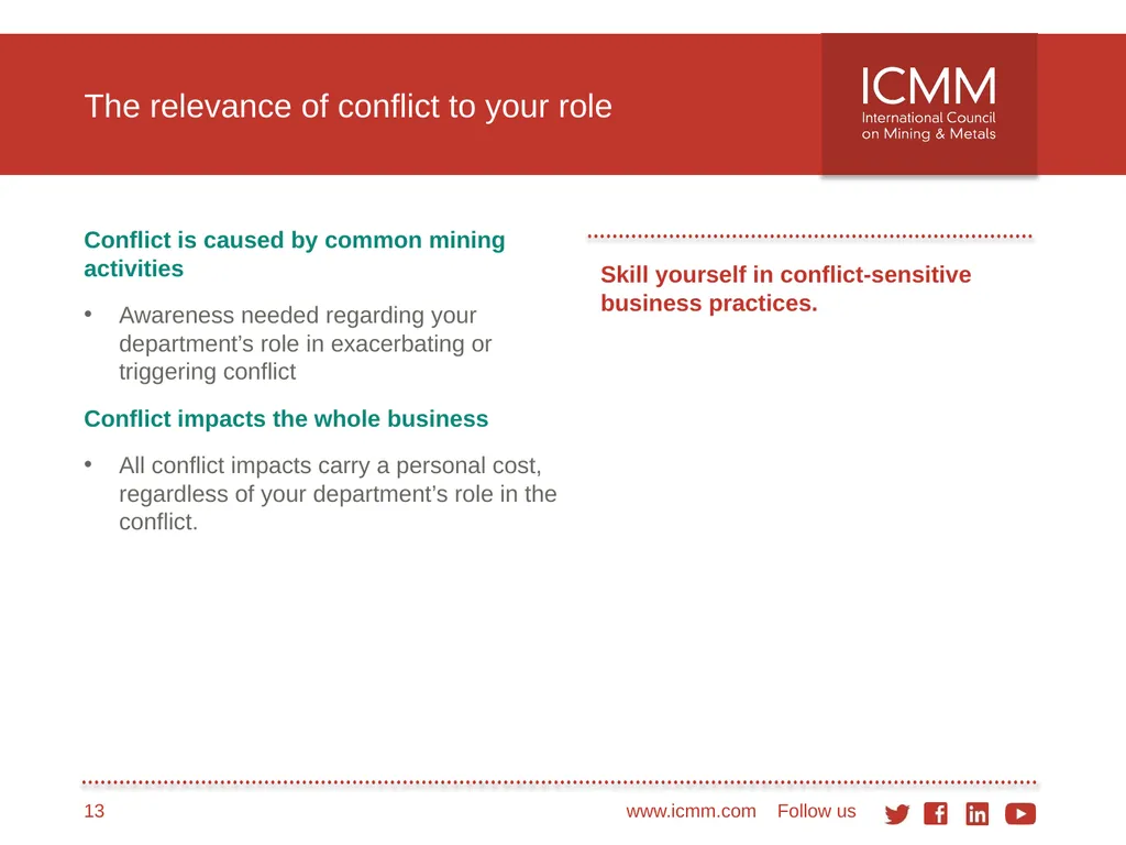 Developing a conflict-sensitive business approach - slide 13 of 33