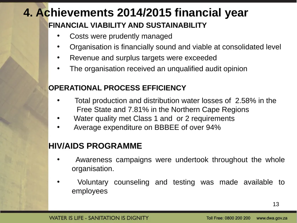 PRESENTATION TITLE Presented by: Name Surname - slide 13 of 43