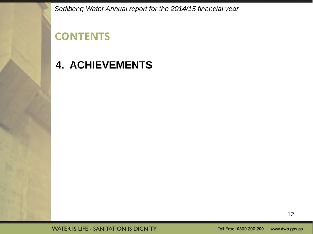 PRESENTATION TITLE Presented by: Name Surname - slide 12 of 43