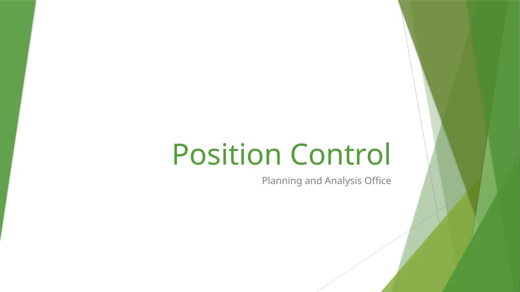 Position Control Planning and Analysis Office