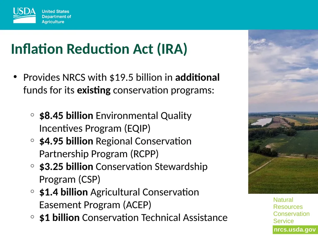 NRCS, Climate, and the Inflation Reduction Act - slide 2 of 20