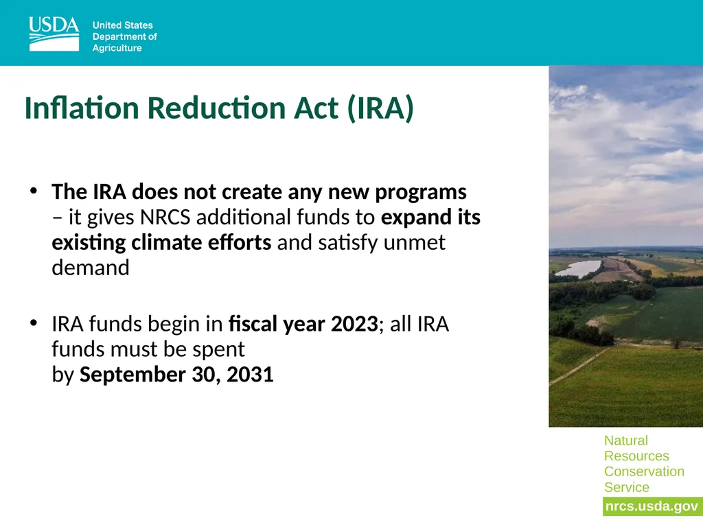 NRCS, Climate, and the Inflation Reduction Act - slide 3 of 20