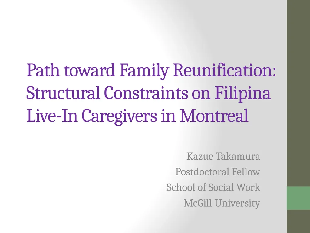 Path toward Family Reunification: Structural