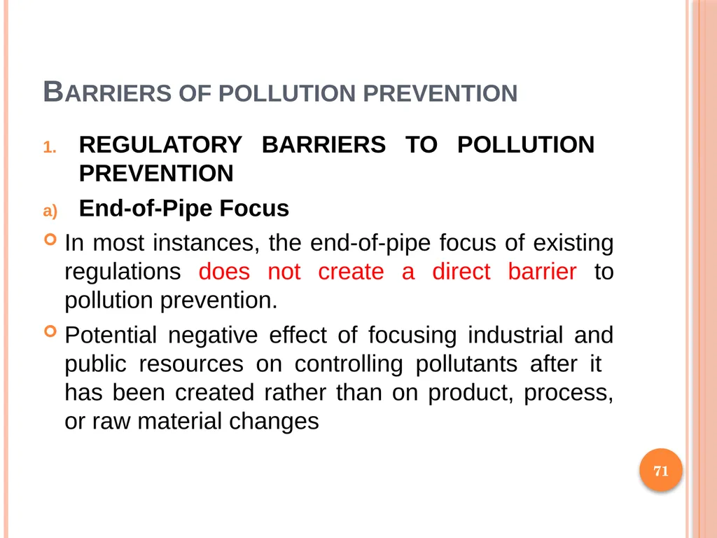 1 SUBJECT: Environmental protection and management - slide 71 of 92