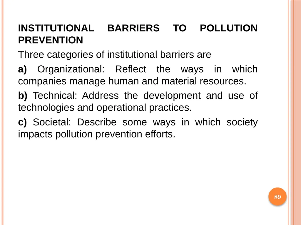 1 SUBJECT: Environmental protection and management - slide 89 of 92