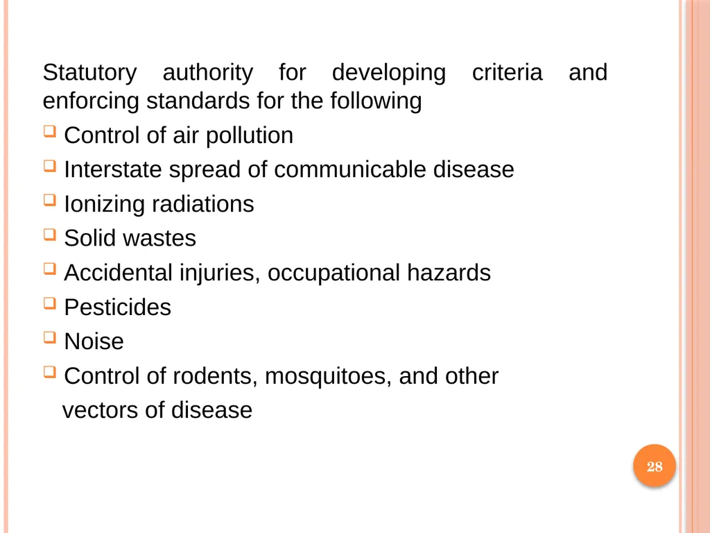 1 SUBJECT: Environmental protection and management - slide 28 of 92
