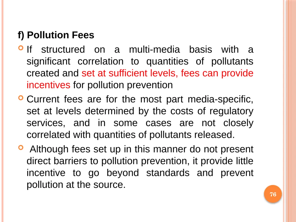1 SUBJECT: Environmental protection and management - slide 76 of 92
