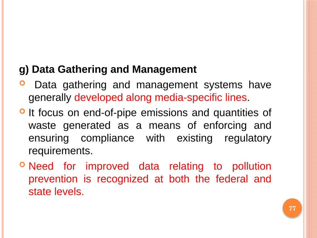 1 SUBJECT: Environmental protection and management - slide 77 of 92