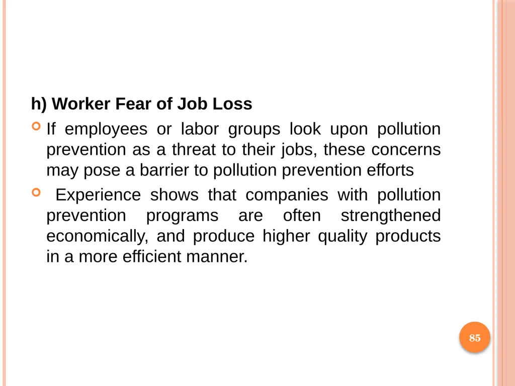 1 SUBJECT: Environmental protection and management - slide 85 of 92
