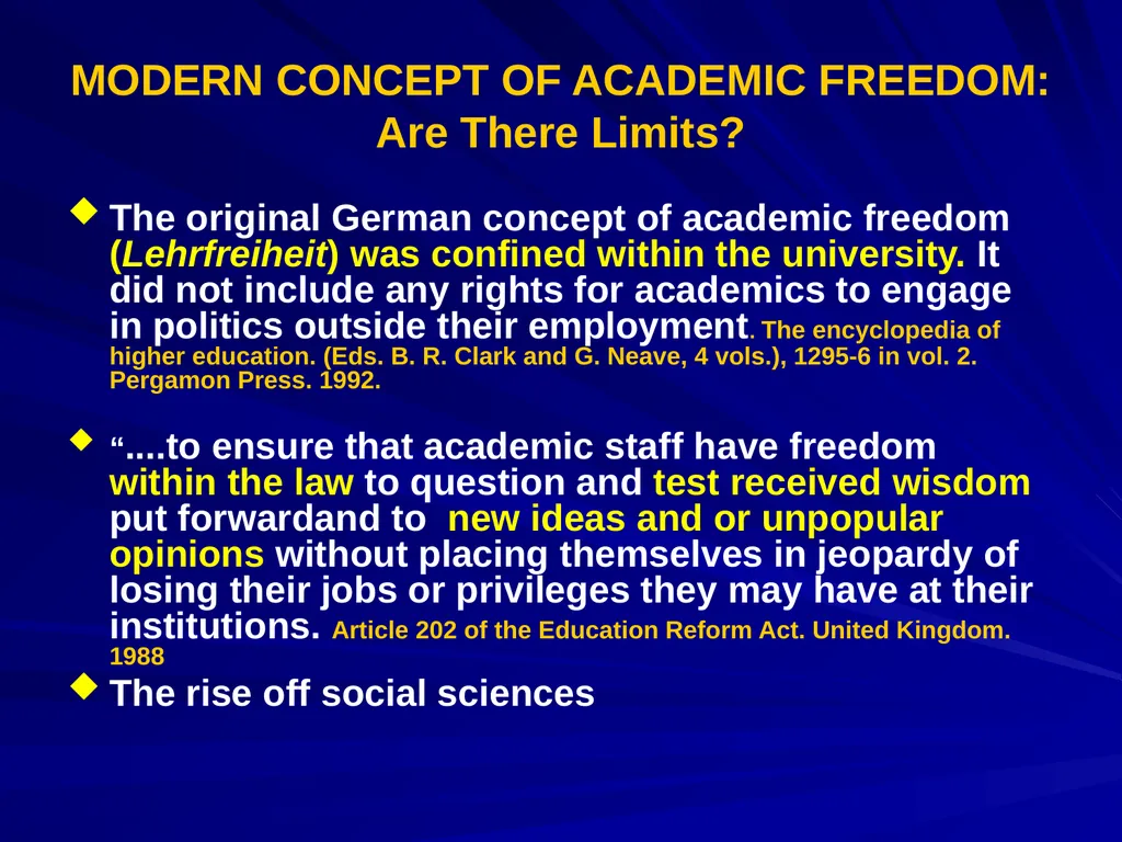 ACADEMIC FREEDOM AND INSTITUTIONAL AUTONOMY: - slide 7 of 24