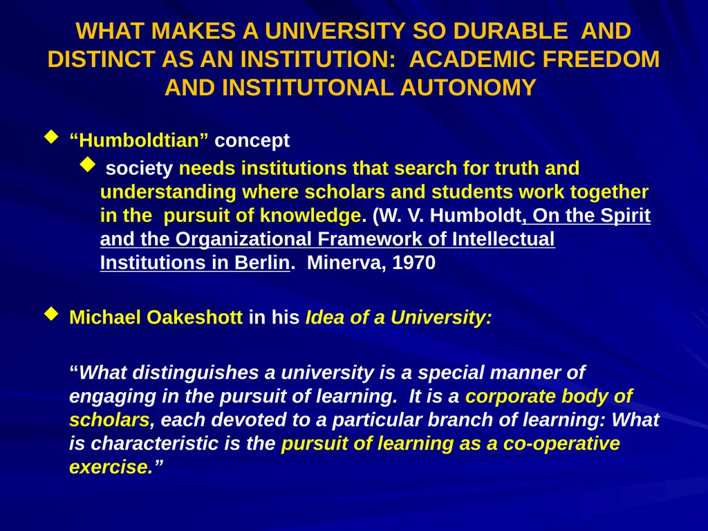 ACADEMIC FREEDOM AND INSTITUTIONAL AUTONOMY: - slide 4 of 24