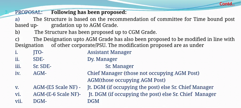 CPSU Cadre Hierarchy PROPOSAL Salient Points while - slide 3 of 37