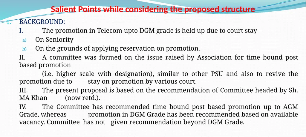 CPSU Cadre Hierarchy PROPOSAL Salient Points while - slide 2 of 37