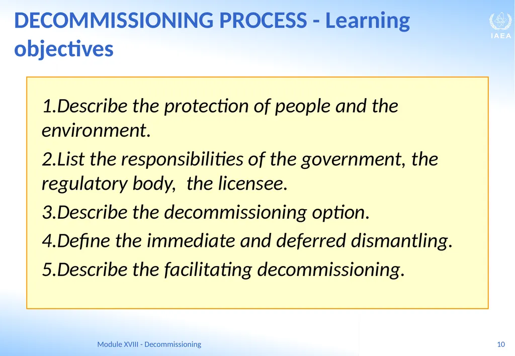 Module XVIII - Decommissioning Ferenc Adorjan - slide 10 of 64