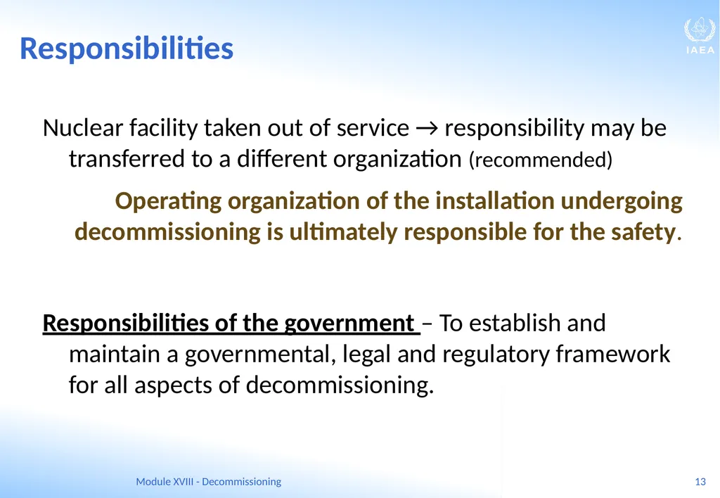 Module XVIII - Decommissioning Ferenc Adorjan - slide 13 of 64