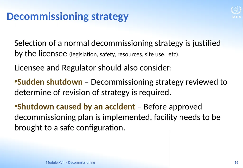Module XVIII - Decommissioning Ferenc Adorjan - slide 16 of 64