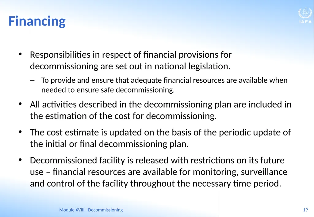 Module XVIII - Decommissioning Ferenc Adorjan - slide 19 of 64