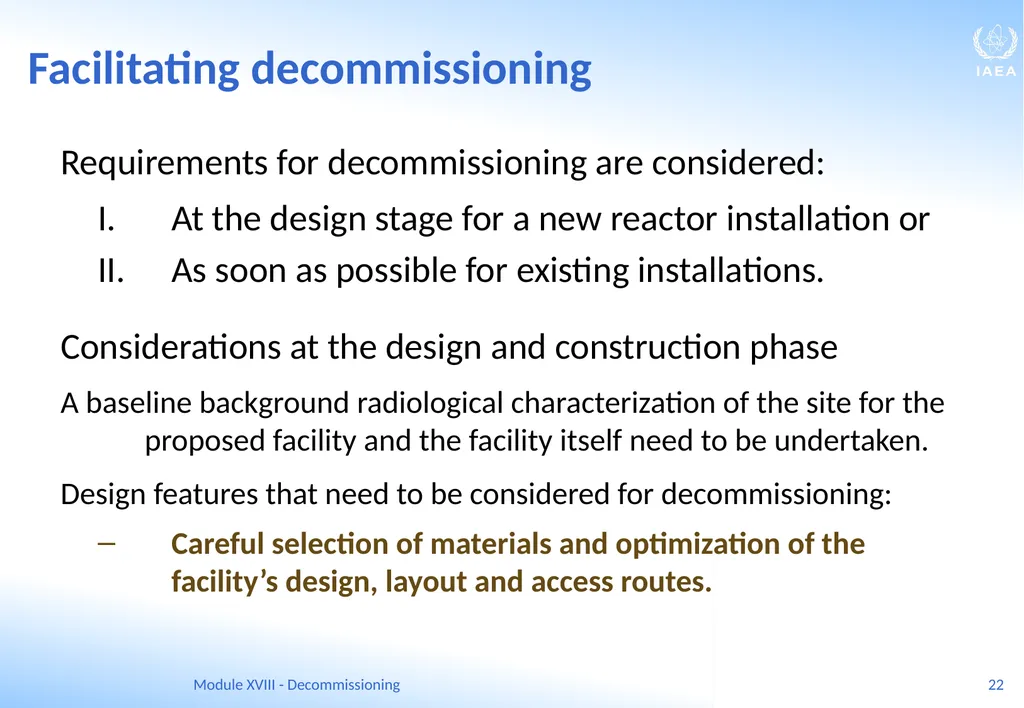 Module XVIII - Decommissioning Ferenc Adorjan - slide 22 of 64