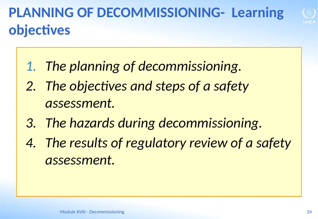 Module XVIII - Decommissioning Ferenc Adorjan - slide 24 of 64