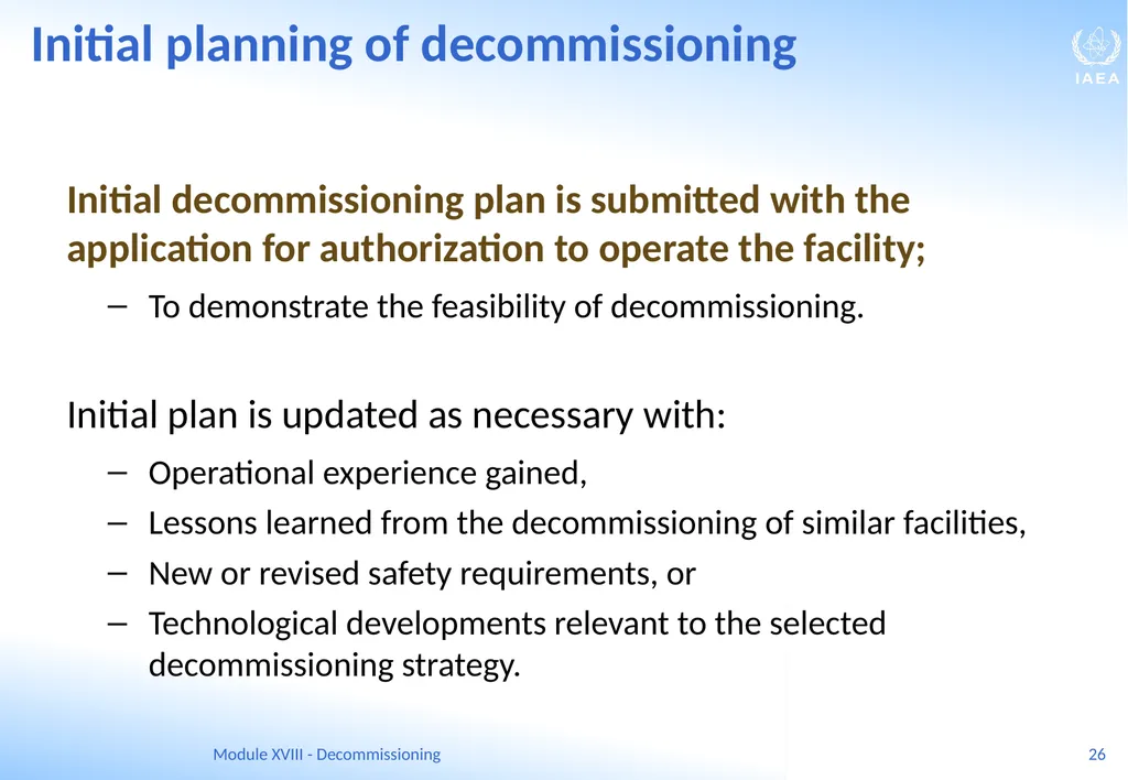 Module XVIII - Decommissioning Ferenc Adorjan - slide 26 of 64