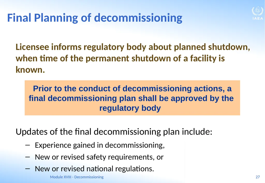 Module XVIII - Decommissioning Ferenc Adorjan - slide 27 of 64