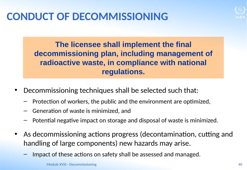 Module XVIII - Decommissioning Ferenc Adorjan - slide 40 of 64