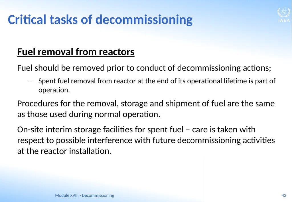 Module XVIII - Decommissioning Ferenc Adorjan - slide 42 of 64