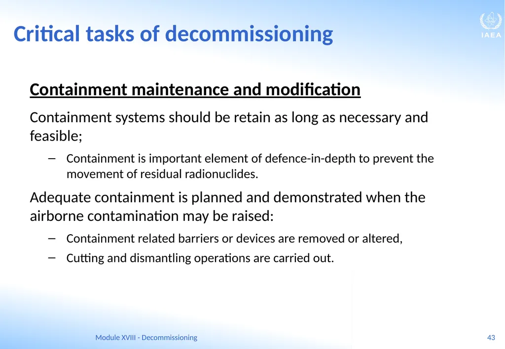 Module XVIII - Decommissioning Ferenc Adorjan - slide 43 of 64