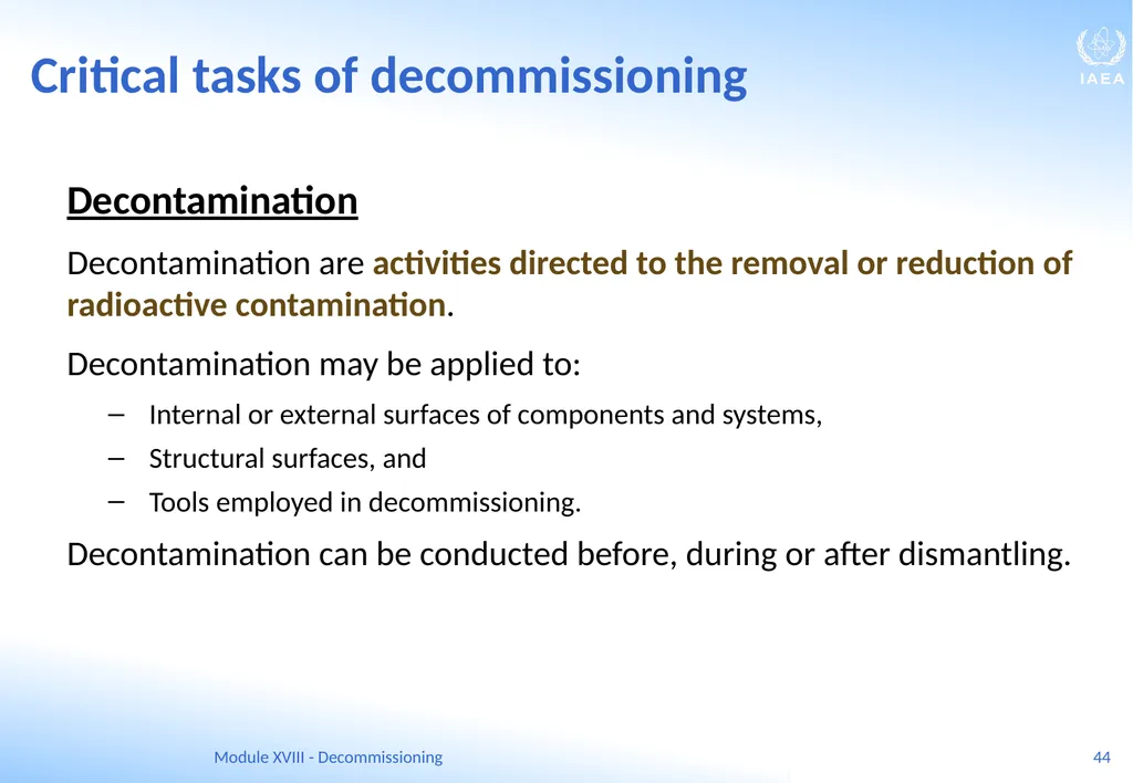 Module XVIII - Decommissioning Ferenc Adorjan - slide 44 of 64