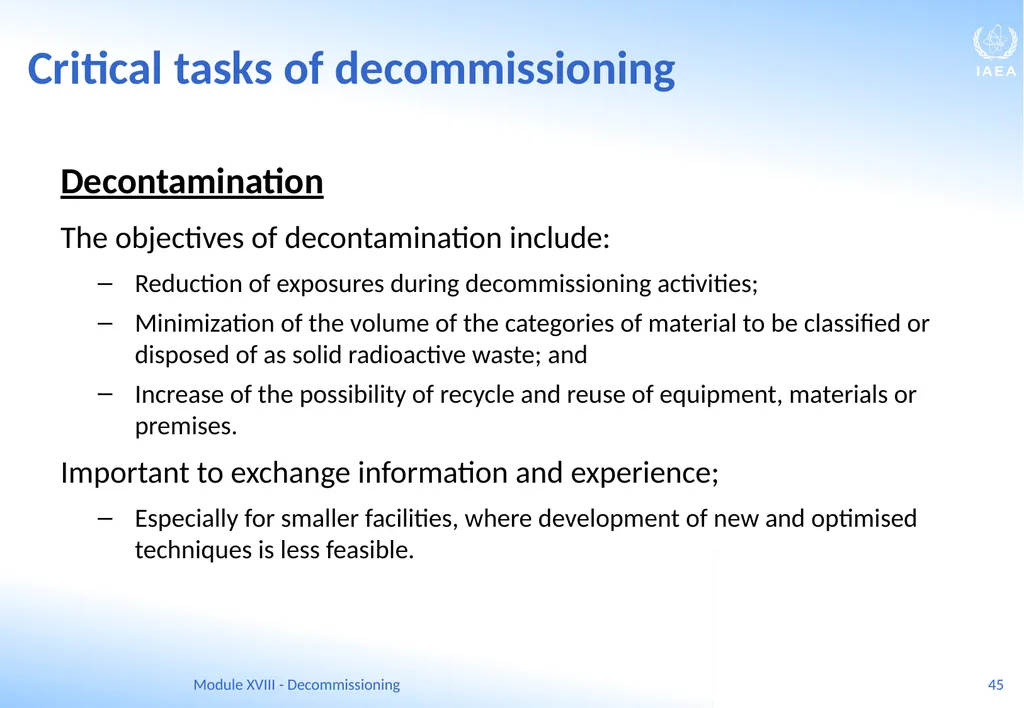 Module XVIII - Decommissioning Ferenc Adorjan - slide 45 of 64