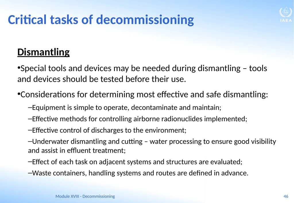 Module XVIII - Decommissioning Ferenc Adorjan - slide 46 of 64
