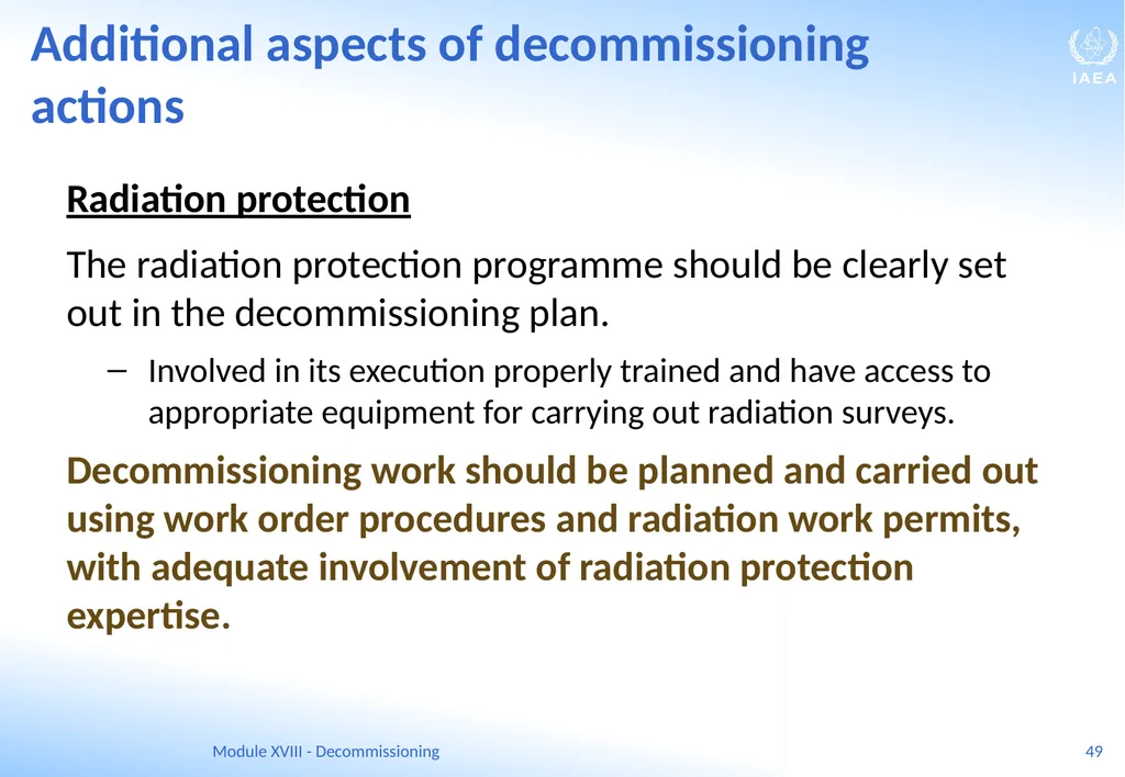 Module XVIII - Decommissioning Ferenc Adorjan - slide 49 of 64
