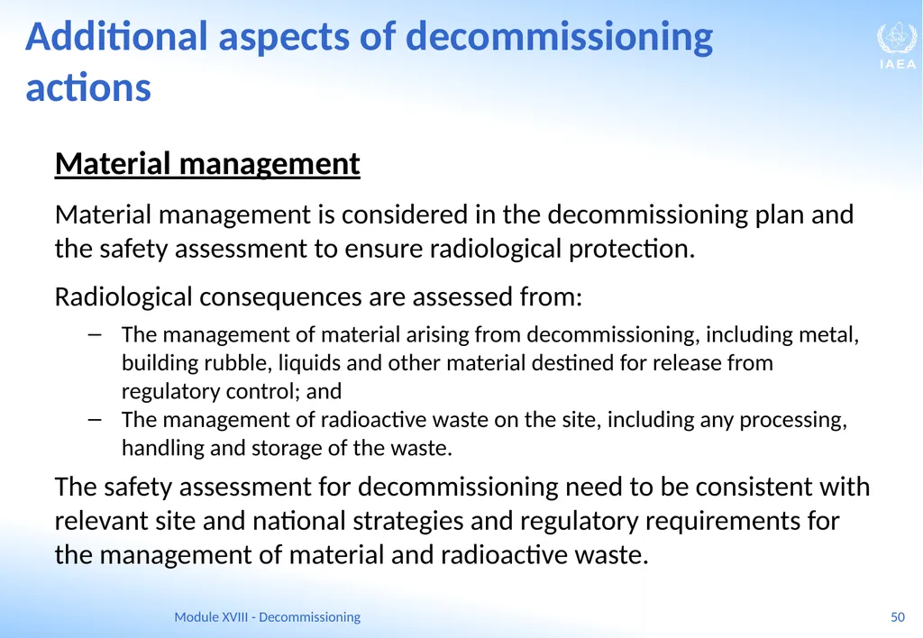 Module XVIII - Decommissioning Ferenc Adorjan - slide 50 of 64