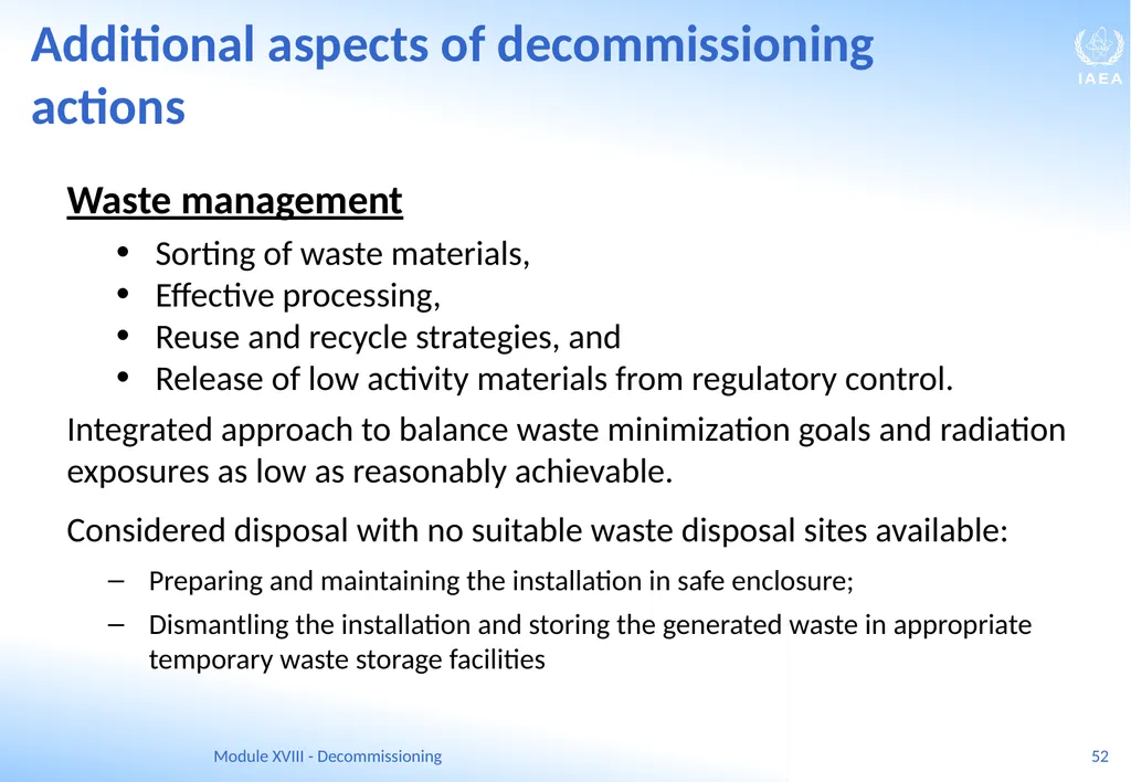 Module XVIII - Decommissioning Ferenc Adorjan - slide 52 of 64