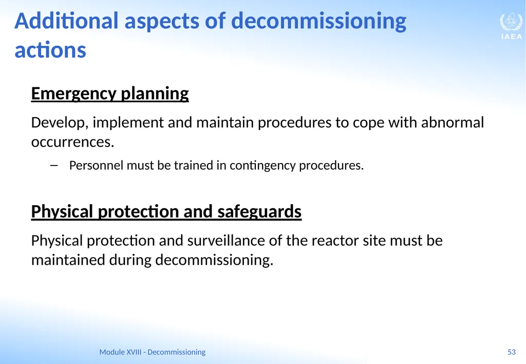 Module XVIII - Decommissioning Ferenc Adorjan - slide 53 of 64