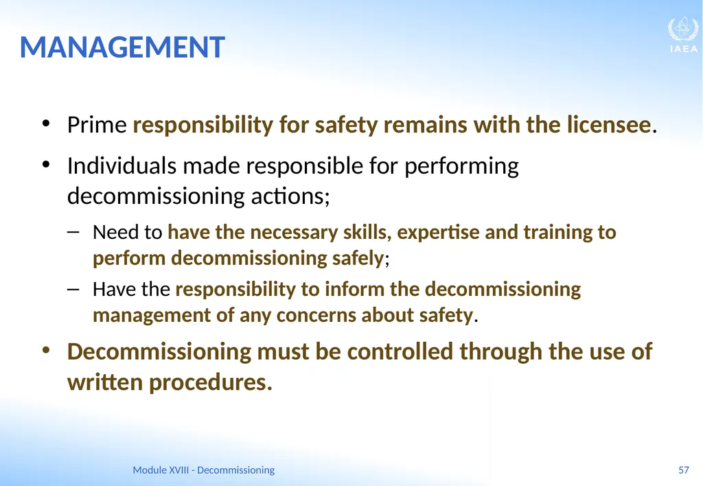 Module XVIII - Decommissioning Ferenc Adorjan - slide 57 of 64